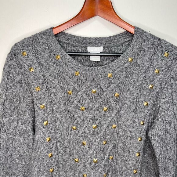 Joe Fresh Lambswool Grey Cable Knit Tunic Sweater Size M - Picture 3 of 7